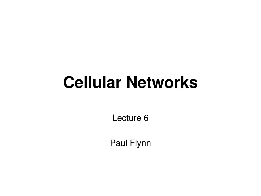 cellular networks