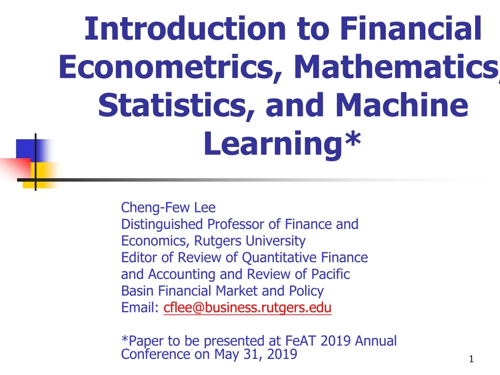 introduction to financial econometrics mathematics statistics and machine learning