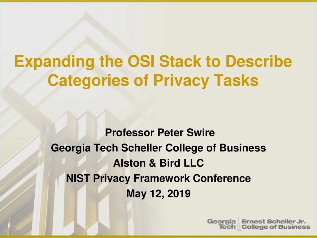 expanding the osi stack to describe categories of privacy tasks
