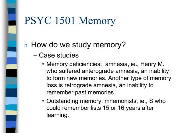 PSYC 1501 Memory