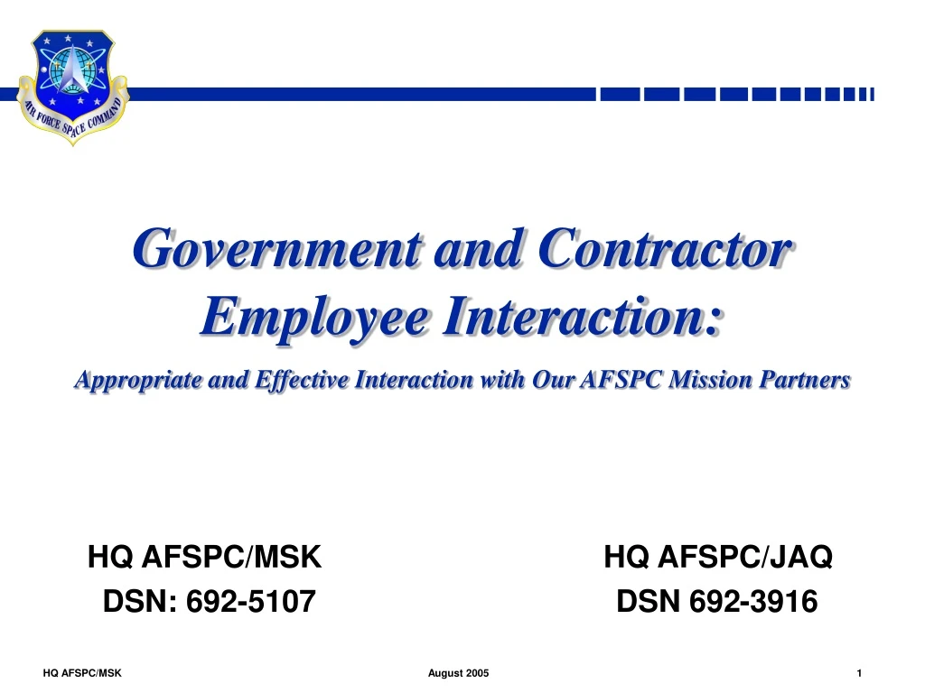 government and contractor employee interaction