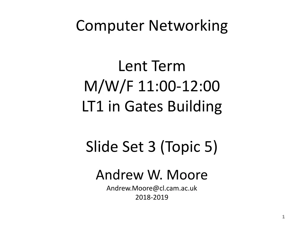 computer networking lent term