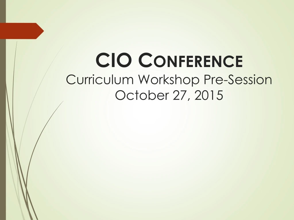 cio conference curriculum workshop pre session october 27 2015