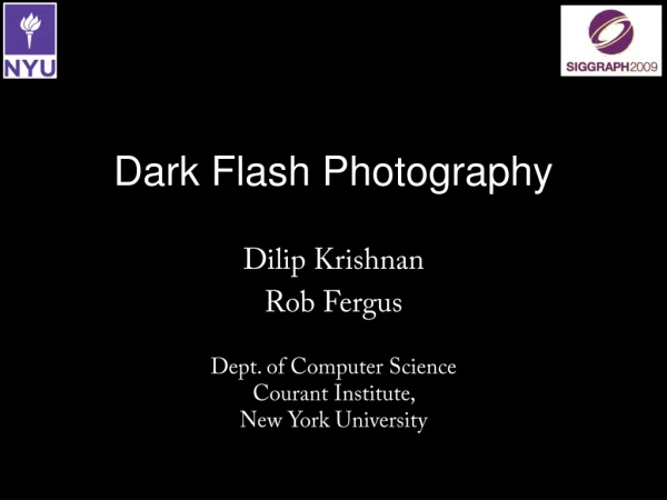 Dark Flash Photography