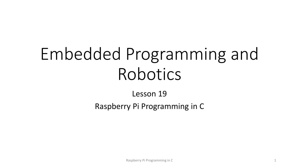 embedded programming and robotics