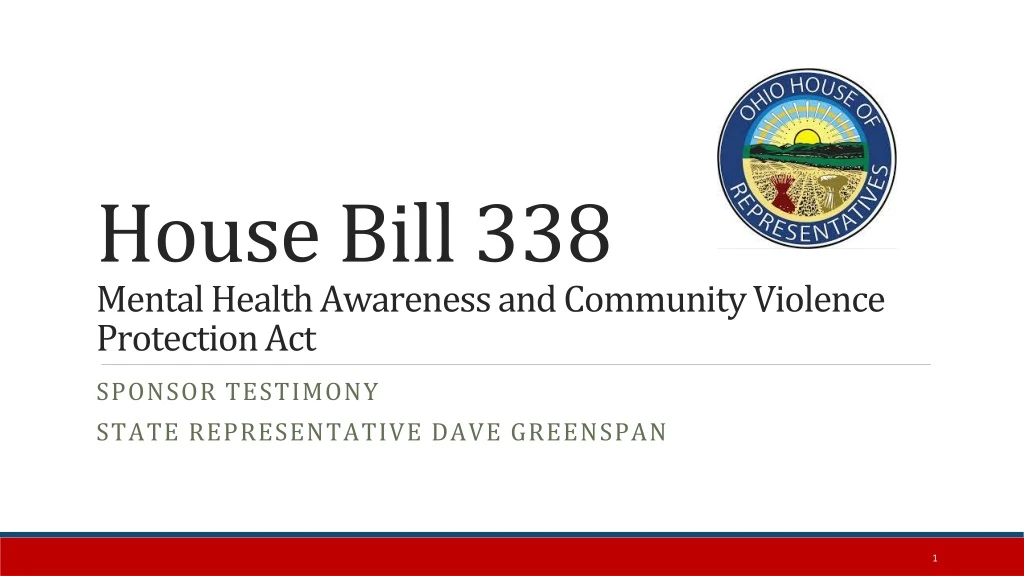house bill 338 mental health awareness and community violence protection act