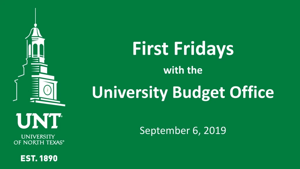 first fridays with the university budget office