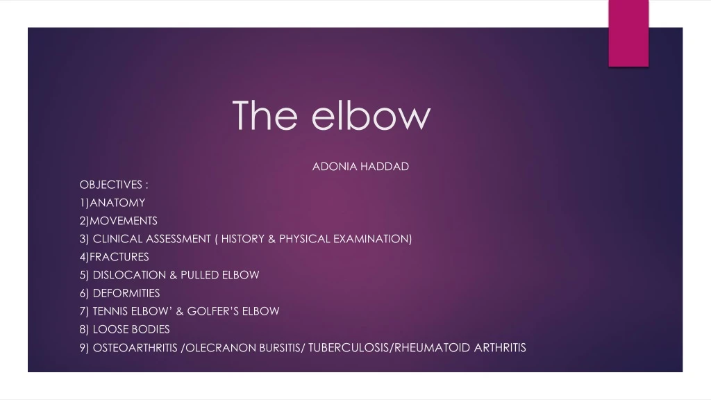 the elbow