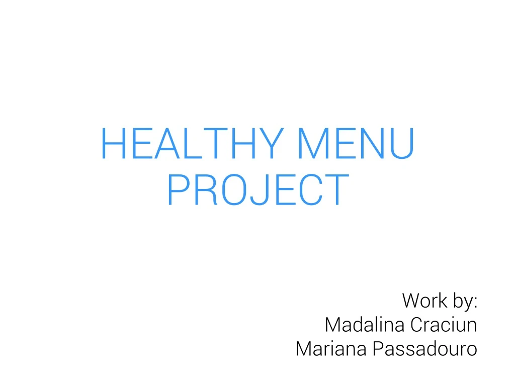 healthy menu project