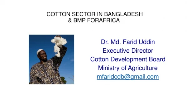 COTTON SECTOR IN BANGLADESH &amp; BMP FORAFRICA