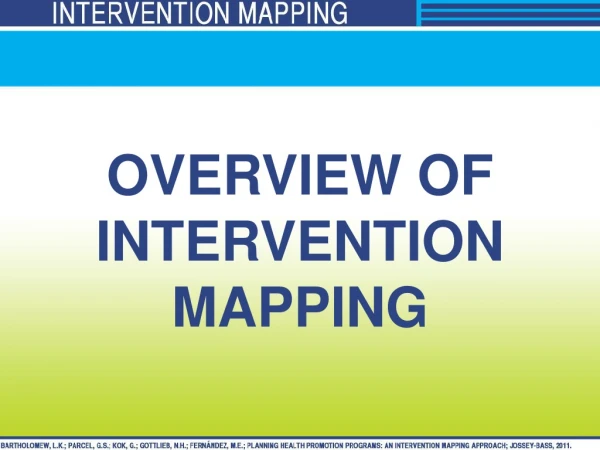 Overview of Intervention Mapping