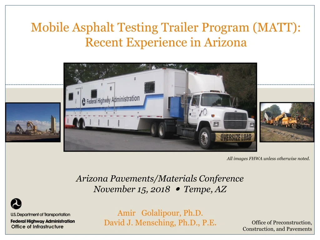 mobile asphalt testing trailer program matt recent experience in arizona