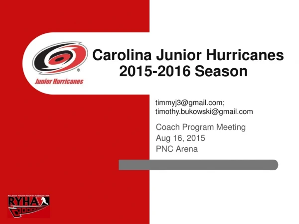 Carolina Junior Hurricanes 2015-2016 Season