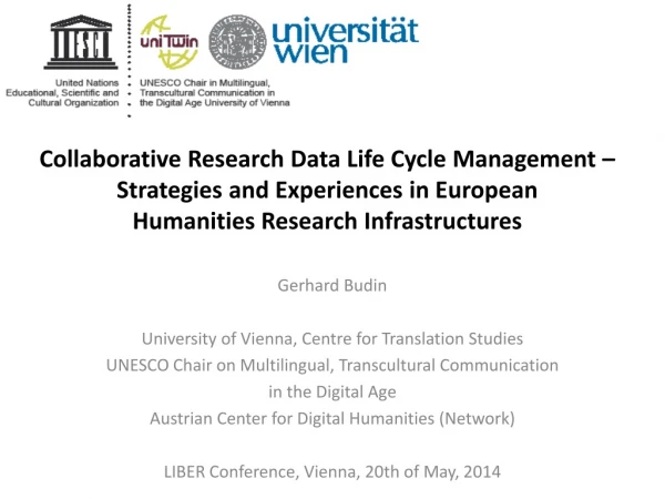 Gerhard Budin University of Vienna, Centre for Translation Studies