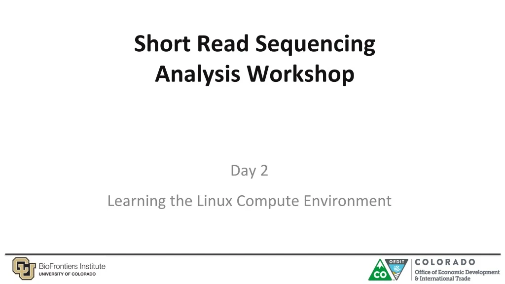 short read sequencing analysis workshop