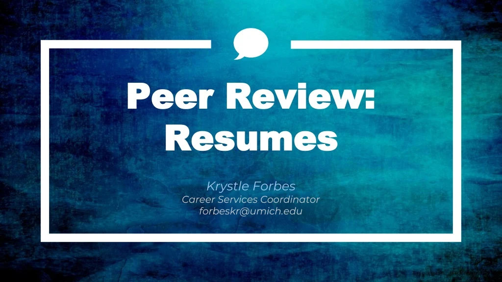 peer review resumes
