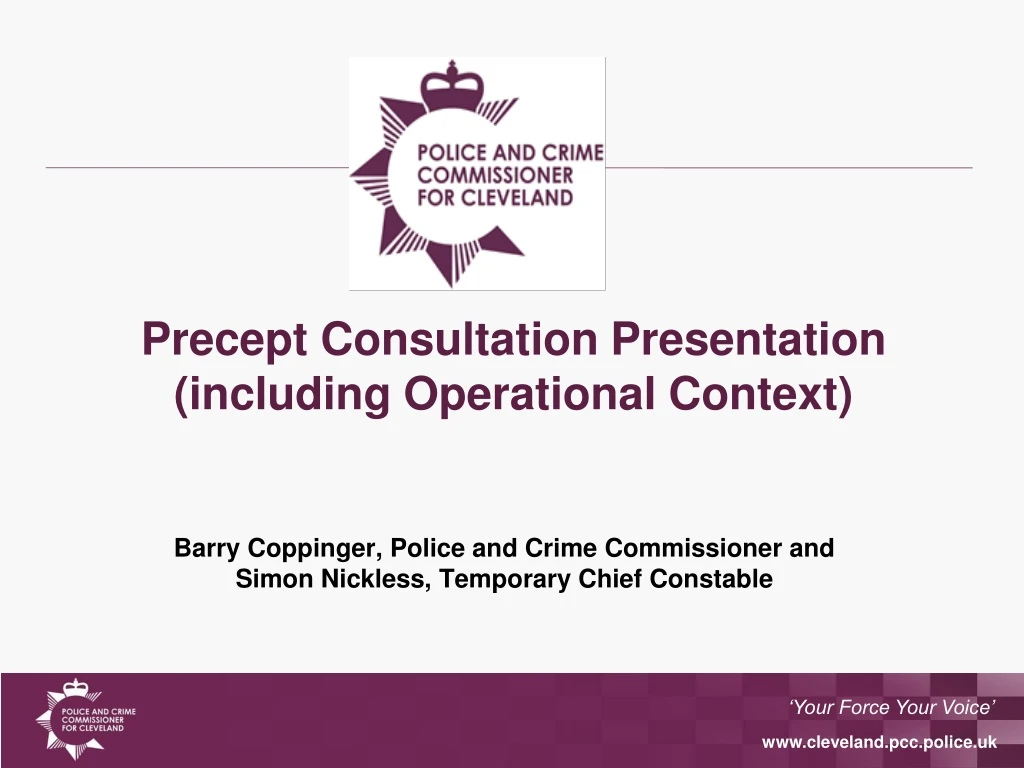 precept consultation presentation including operational context