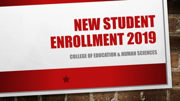New student enrollment 2019