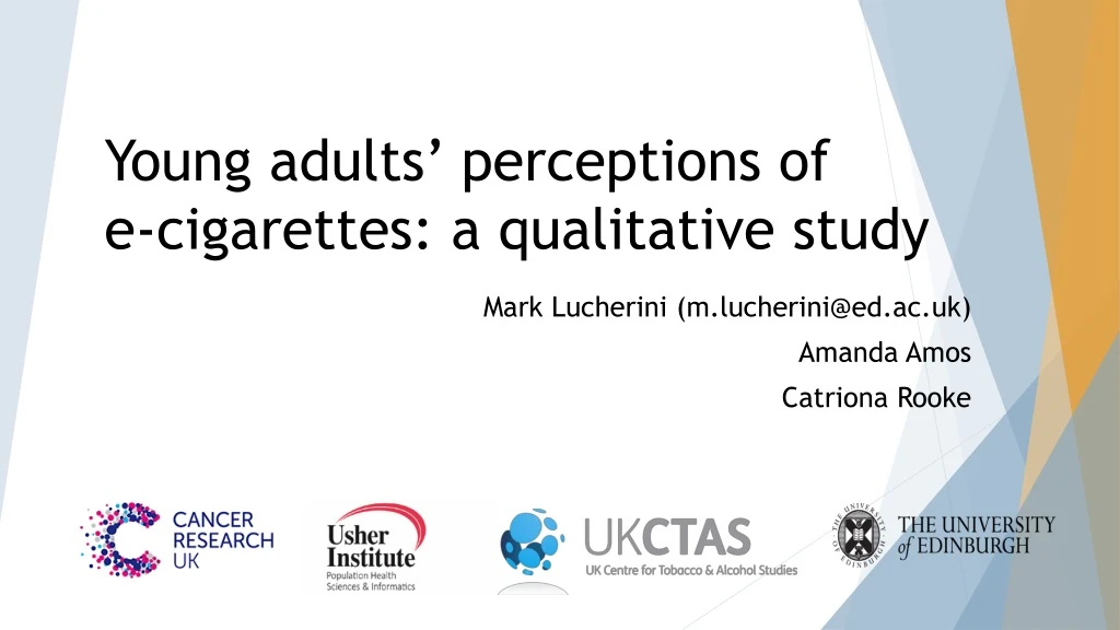 young adults perceptions of e cigarettes a qualitative study