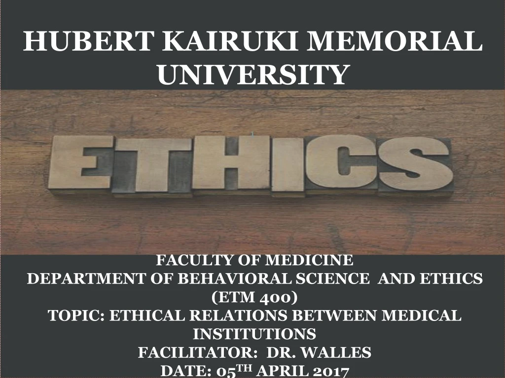 hubert kairuki memorial university