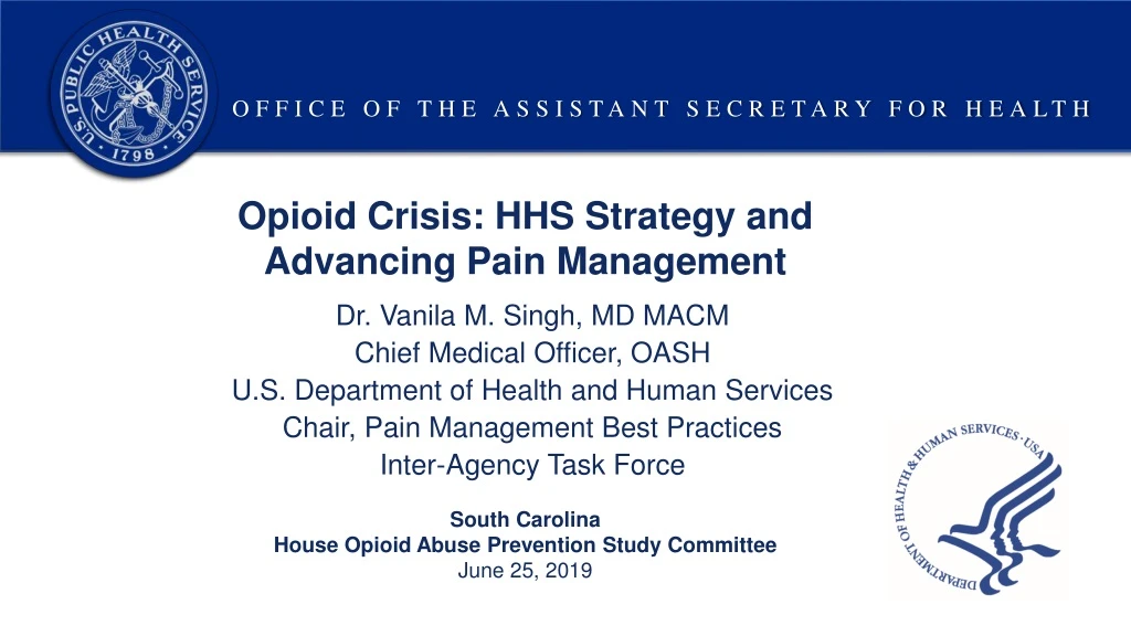 opioid crisis hhs strategy and advancing pain management