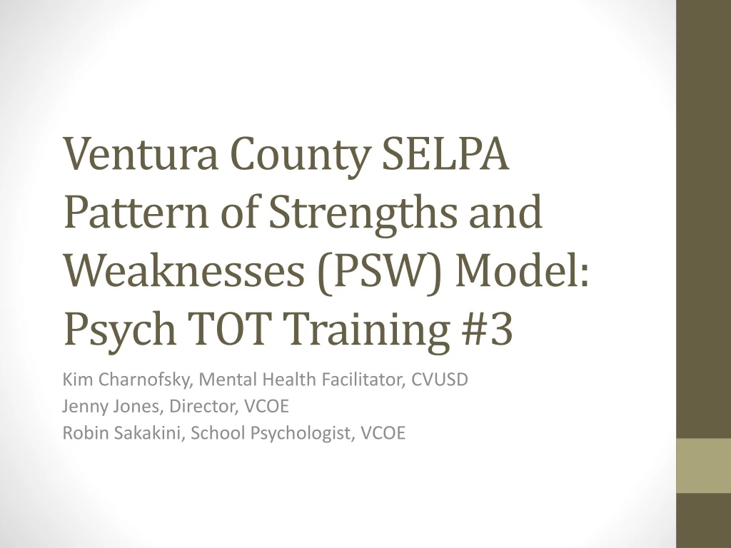 ventura county selpa pattern of strengths and weaknesses psw model psych tot t raining 3