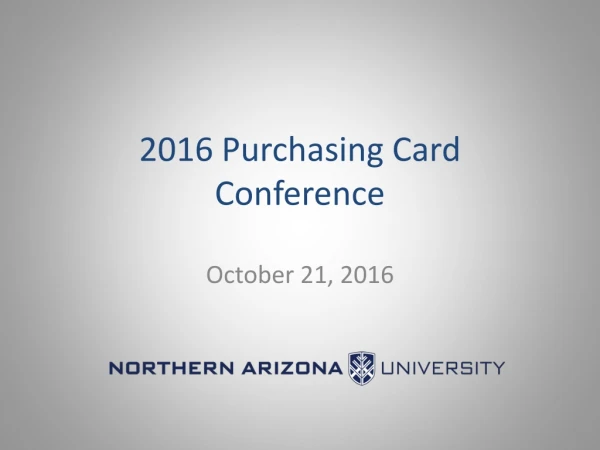 2016 Purchasing Card Conference
