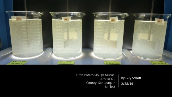 Little Potato Slough Mutual CA3910022 County: San Joaquin Jar Test