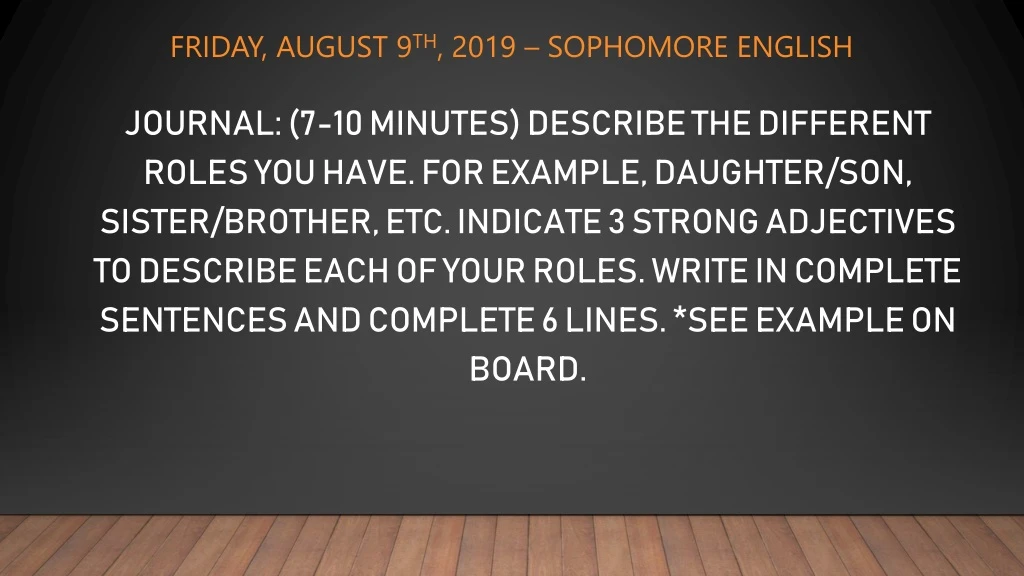 friday august 9 th 2019 sophomore english