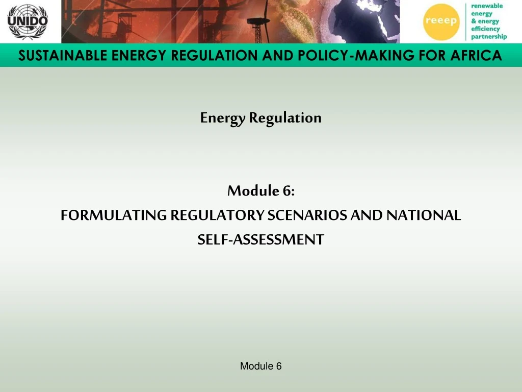 energy regulation module 6 formulating regulatory scenarios and national self assessment