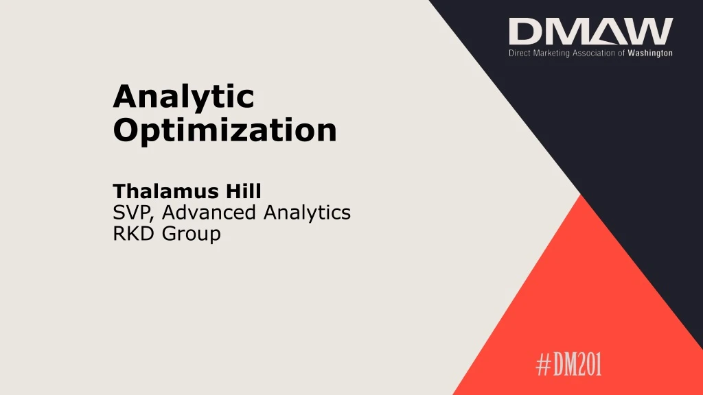 analytic optimization thalamus hill svp advanced