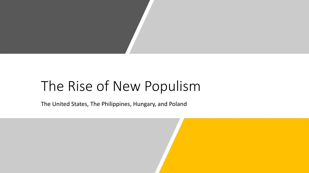 the rise of new populism