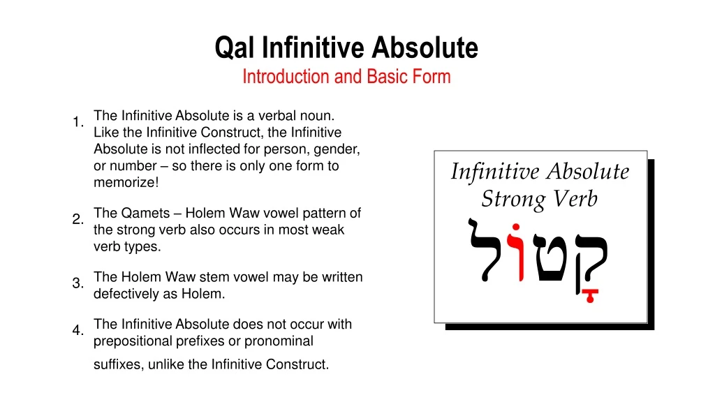 the infinitive absolute is a verbal noun like