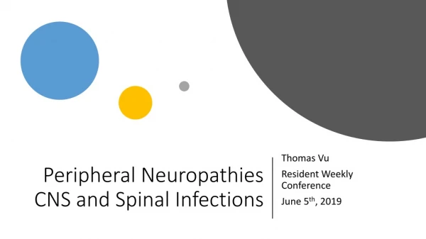 Peripheral Neuropathies CNS and Spinal Infections