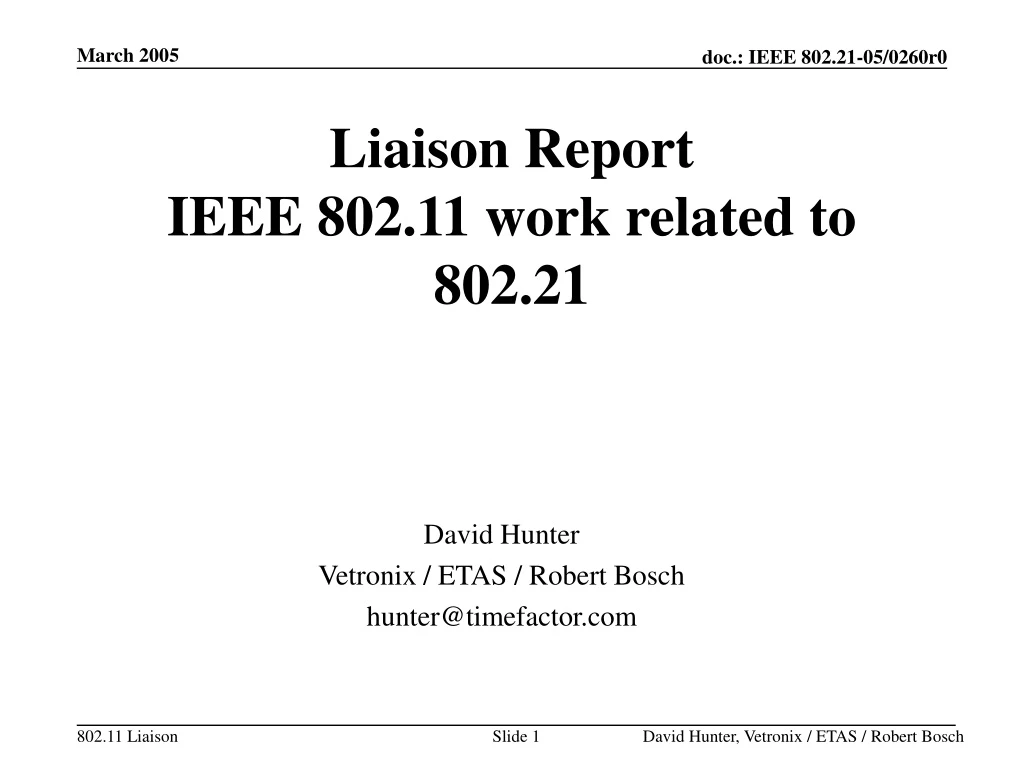 liaison report ieee 802 11 work related to 802 21