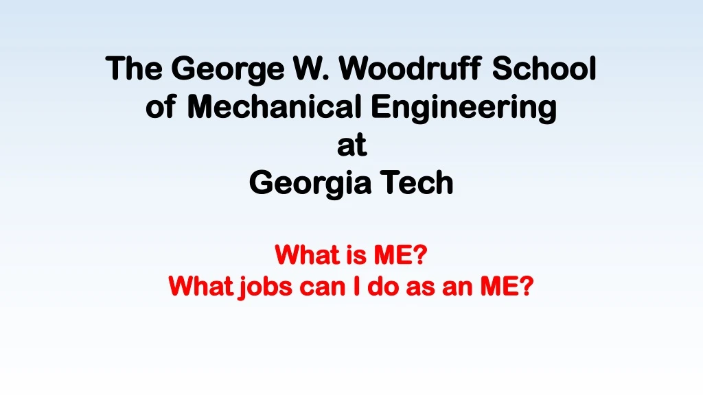 the george w woodruff school of mechanical