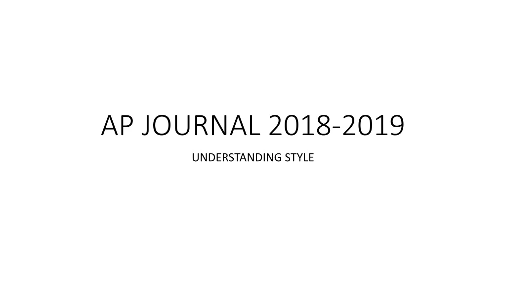 ap journal 2018 2019
