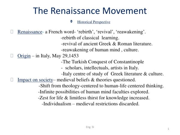 The Renaissance Movement