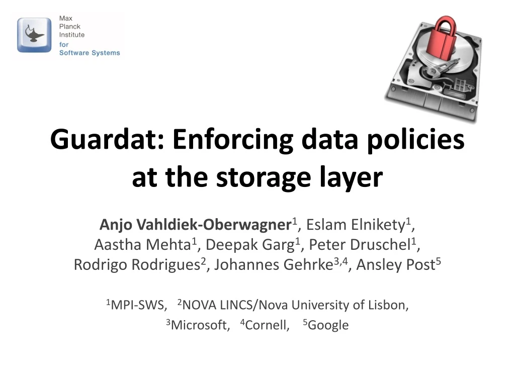 guardat enforcing data policies at the storage layer