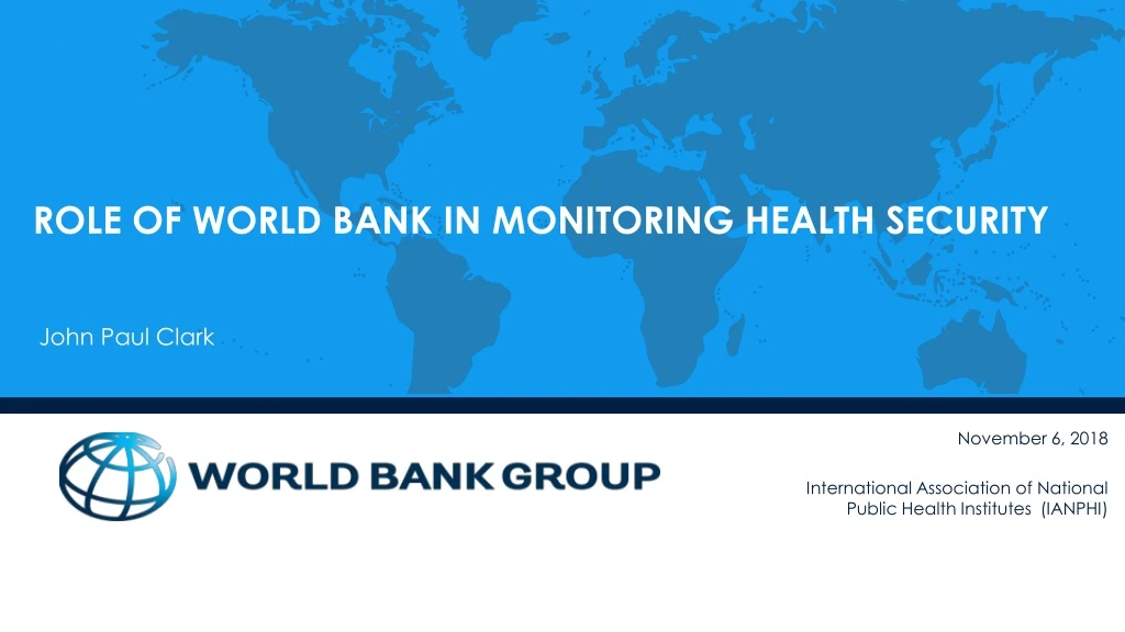 role of world bank in monitoring health security