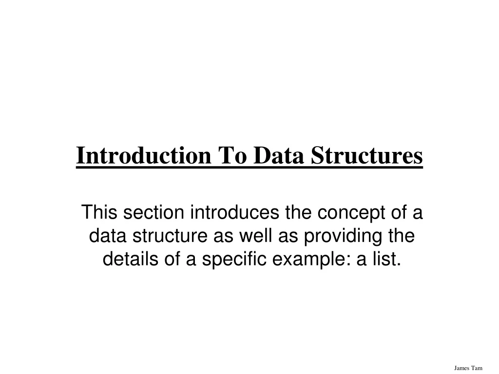 introduction to data structures