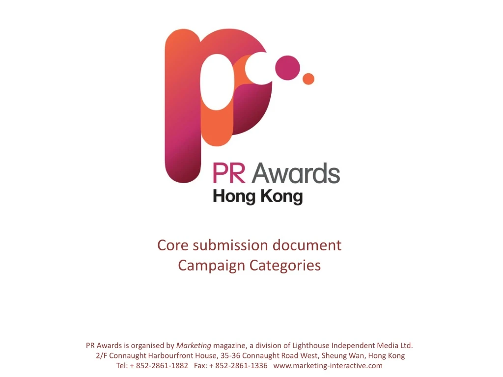 core submission document campaign categories