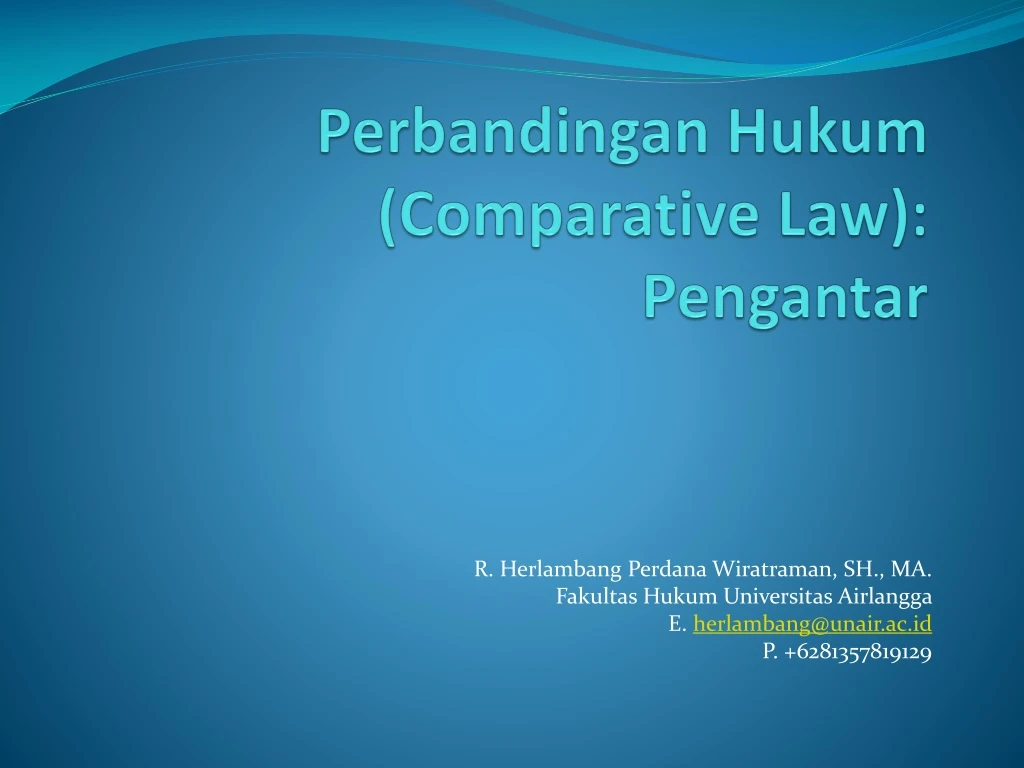 perbandingan hukum comparative law pengantar