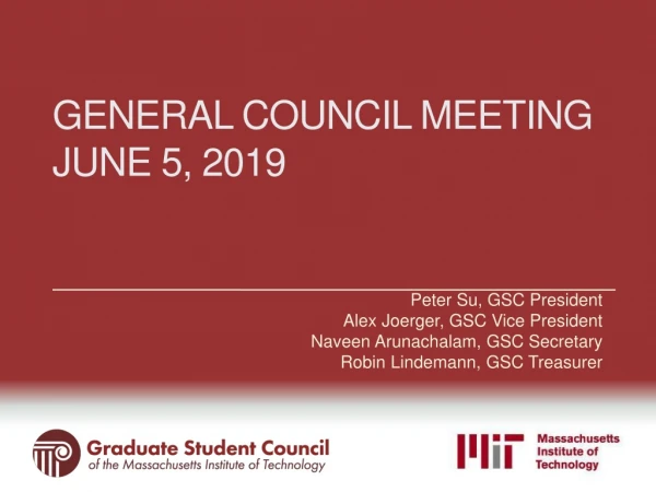 General Council Meeting June 5, 2019