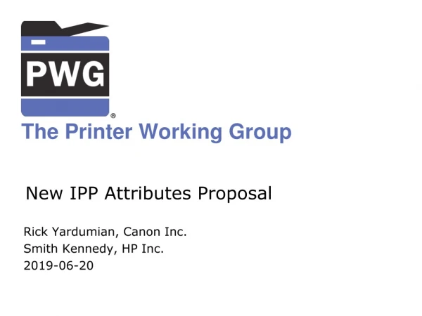 New IPP Attributes Proposal