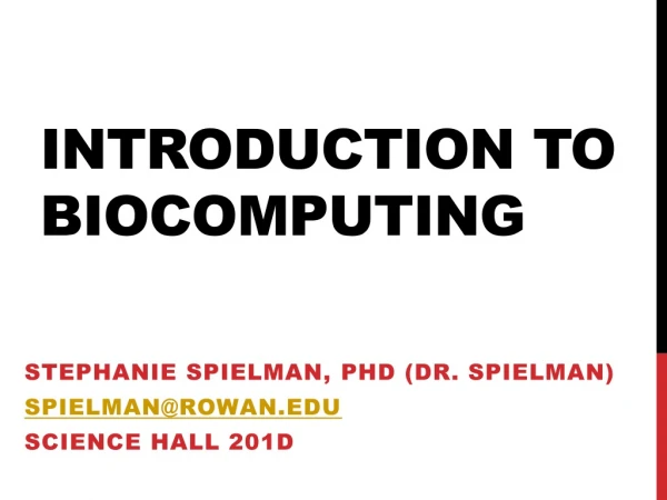 Introduction to biocomputing