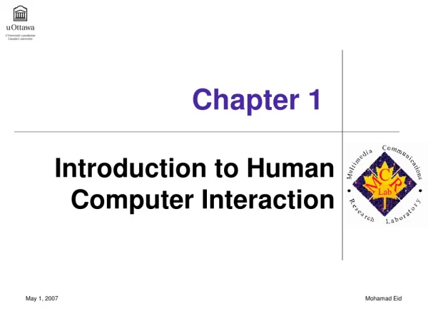 Introduction to Human Computer Interaction