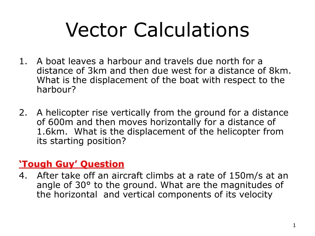 vector calculations
