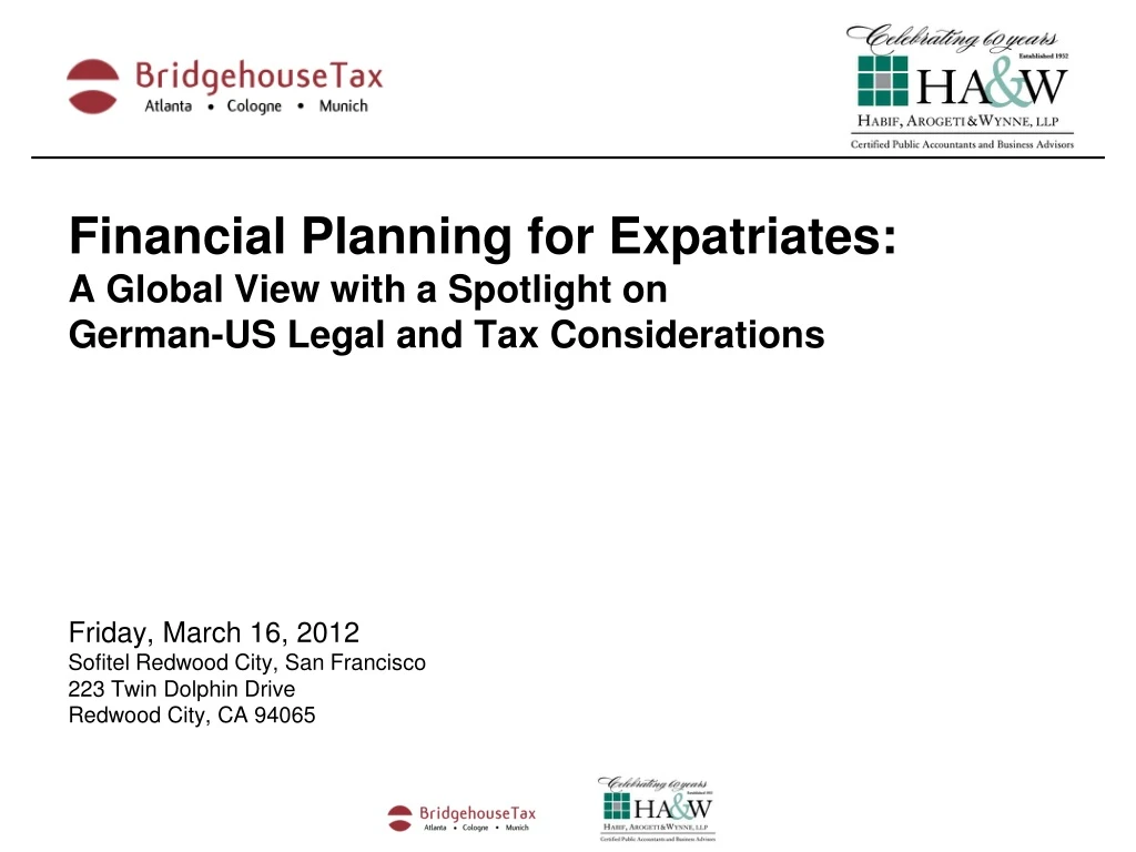 financial planning for expatriates a global view
