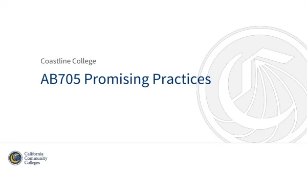 AB705 Promising Practices